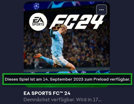 EA SPORTS FC 24 Preload-Datum