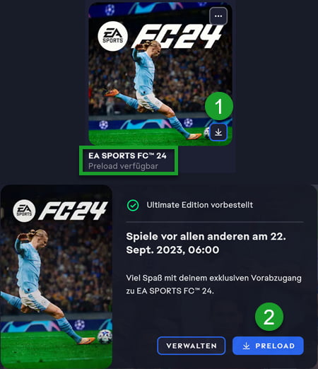 EA SPORTS FC 24 Preload starten