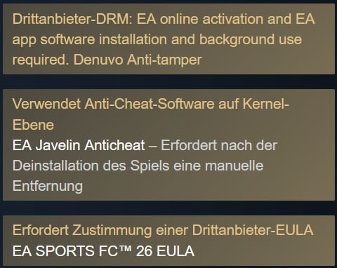 EA SPORTS FC 26 Steam-Anforderungen