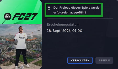 EA FC 27 Preload erfolgreich