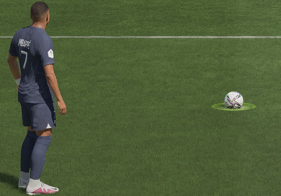 FIFA 23 Elfmeter grüner Kreis um den Ball