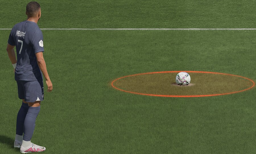 EA SPORTS FC 25 Elfmeter roter Kreis um den Ball