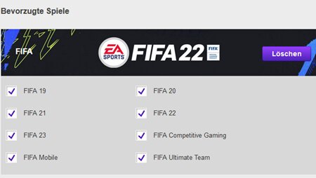 FIFA-Mail-Benachrichtungen einstellen