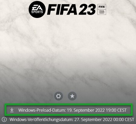 FIFA 23 Preload-Datum